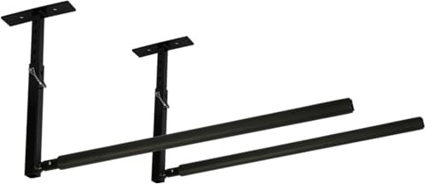 YAGEANNL Deckenregal Hängeregal Höhenverstellbarer,2 Stück Verstellbares Überkopfleiterregal,dachbox wandhalterung aus Metall,Hängevorrichtung Tragkraft 40kg für Garage Decke Leiter Kajak,Schwarz