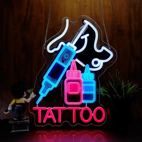 Tatuaje Impresión UV led señal de neón acrílico iluminar arte decoración de pared para hombre cueva garaje bar tiendas dormitorio habitación fiesta casa vacaciones alimentado por USB