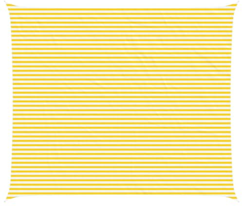 vidaXL Sonnensegel Gelb und Weiß 7 x 6 m 100% Polyester Oxford