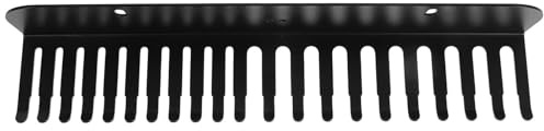 20 Slot Metal Cable Rack for Cord Wall Mounted Organizer | Black Finish, Screws Mounting Brackets and Screwdriver Included, Large Capacity for Workshop Desk