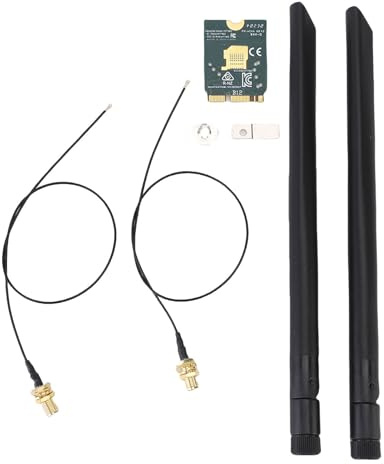 Naroote WiFi 6E-Wireless-Karte, M.2 NGFF-Schnittstelle 2,4 GHz 5 GHz 6 Triple Band 4200 Mbit/s Laptop-Wireless-Karte mit BT5.- und 8-dBi-Antennen, für 10 11-Frameworks