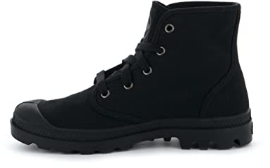 Palladium Women's Pampa Hi Canvas Combat Ankle Boots, Black/Black, 6.5 M