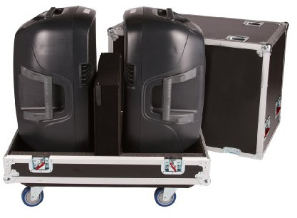 Gator Cases G-TOUR Series ATA Style Road Case for (2) 15-Inch Speaker Cabinets with Cable Storage and Heavy Duty 4 Casters (G-TOUR SPKR-215)