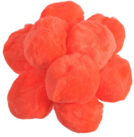 25 Orange 50mm Craft Pom Poms | Fluffy Acrylic Pompoms
