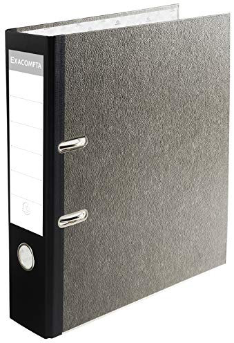 Exacompta 53681E Recycling-Ordner Wolkenmarmor. 8 cm breit DIN A4 MAXI schwarzer Rücken Ringordner Aktenordner Briefordner Büroordner Pappordner Blauer Engel