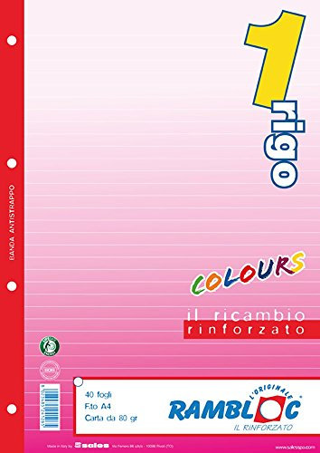 Ricambi A4 Rinforzati Rambloc Gr. 80 1 Rigo Rosa 40Ff