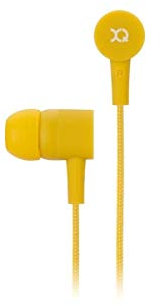 Xqisit IE20 Headphones Binaural Wired Yellow Headphones & Mic – (Headsets and microphones, Yellow, Wired Headset, Binaural, PTT, 3.5 mm (1/8))