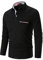STTLZMC Mens Long Sleeve Polo Shirts Plaid Collar Basic Casual T-Shirt #11 Black 3XL