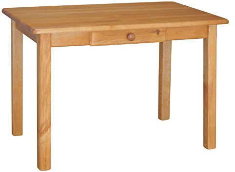 k koma Mesa de comedor funcional con cajón, madera de pino maciza de aliso, perfecta para cocina, comedor o restaurante (80 x 60 cm)