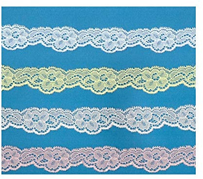 Pizzo Elasticizzato Merletto Ricamo Valenciennes Altezza Cm.2.5 Confezione Mt.20, CICLAMINO