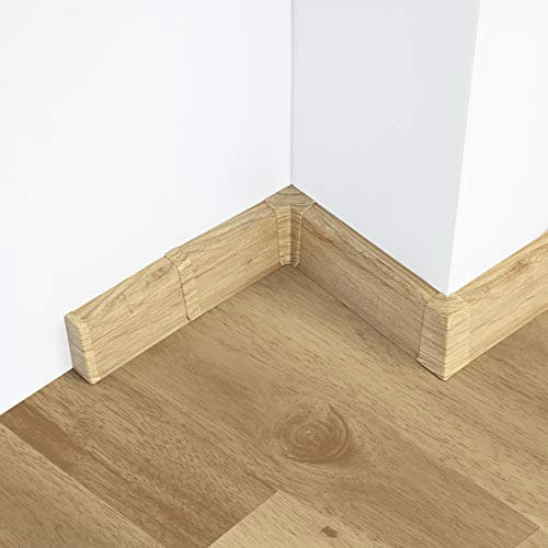 [DQ-PP] 1 x angolo esterno 55 mm PVC rovere antico battiscopa in plastica PVC laminato decorativo battiscopa