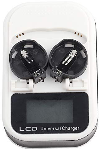 ASHATA Chargeur, Pile Bouton Rechargeable au Lithium, Chargeur 2 pièces Rechargeable, Performances Stables, Facile à Transporter, Courant de Sortie Maximal de 300 mA(Transl)