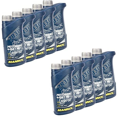 Motoröl Motorbike 4-Takt SAE 20W-50 MANNOL HD API SL 10 X 1 Liter für BM W Ducati Harley Davidson Moto Guzzi
