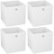 Murago - 4er Set Faltbox ca. 30x30x30 cm Weiß Aufbewahrungsbox faltbar Aufbewahrungs Körbe Einschub Korb Boxen Box Stoff Regalkorb Klappbox Organizer