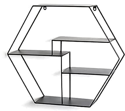 HAKU Möbel Wandregal schwarz, Metall - Maße: B 61 cm x H 54 cm x T 16 cm, Style: Modern