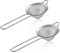 E-far Set di 2 colini da tè a maglia fine in acciaio inox da 8,4 cm, con manico lungo, piccoli colini a rete conica per cocktail, caffè, cibo, antiruggine e facile da pulire (argento)