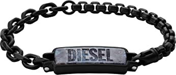 Diesel Armband Für Männer Stahl, L 185mm X B 11,3mm X H 7,3mm Schwarz Edelstahlarmband, DX1326001