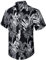 Enlision Chemise Hawaienne Homme Noire Manches Courtes Funky Casual à Imprimé Aloha pour La Plage, Noir, XXL