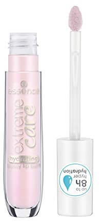 essence extreme care hydrating glossy lip balm, Nr. 01, Pink, feuchtigkeitsspendend, glättend, pflegend, natürlich, vegan, ohne Alkohol, ohne Konservierungsstoffe, ohne Parabene, 1er Pack (5ml)