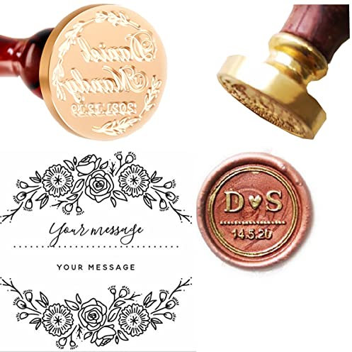 Vintage Violet Handgezeichneter Kranz Rückkehr Adresse Stempel Wachssiegel Stempel Wachsstempel Siegel