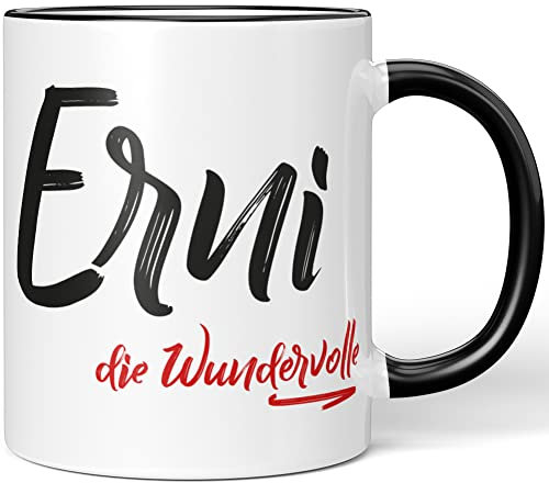JUNIWORDS Tasse, Erni, die Wundervolle, Schwarz (5231941)