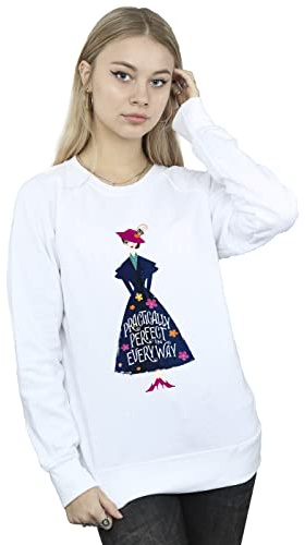 Absolute Cult Mary Poppins Women's Practically Perfect Standing Sweatshirt White X-Large