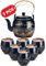 Kitchtic Japanische Teekannen-Sets für Erwachsene - Traditionelle japanische Teekannen - Dekorative Teekanne und Tassen Set für Teeliebhaber, Hochzeiten oder Einweihungsfeiern - 7er Set - Blau