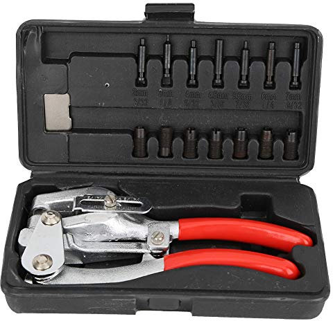 Punzone Manuale per Lamiera,Ozgkee Lamiera di Metallo Sottile Kit di Punzonatrice Manuale Acciaio Inossidabile Ferro Plastica Pinza Perforatrice Punzonatrice Elettrica