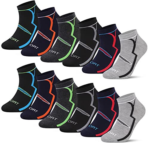 L&K 12 Paar Herren Sneaker Sport Socken kurze Socken Sommer Füßlinge aus Baumwolle antibakteriell 2302 39-42