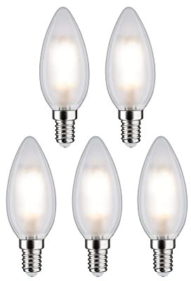Paulmann 29095 Filament 230V LED Kerze E14 5er-Pack 5x4,8W 5x470lm 35mm Matt Glas 2700K - Warmweiß