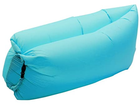 TURIM Aufblasbares Sofa Luft Sofa Air Lounger mit Portable Paket Air Bett tragbares Lazy Lounger für Camping, Beach, Park, Strand hellblau