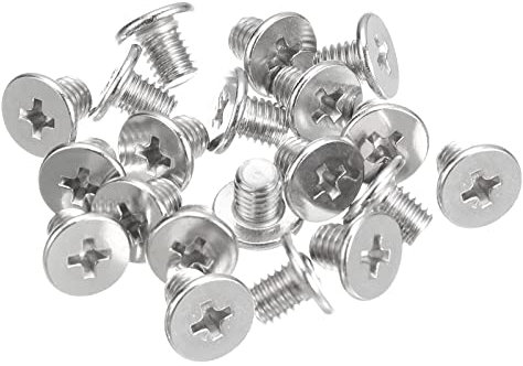 sourcing map Lot de 50 vis à tête ronde plate M5-0,8 x 6 mm en acier inoxydable 304 Phillips Drive vis à métaux pour fixation de meubles