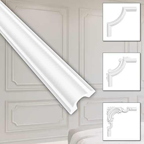 HEXIM - Cornice decorativa in stucco in HDPS/PU bianco, decorazione da parete, cornice per quadri, modanature HCR (10 metri, HCR516), in stucco, cornice per quadri, per cassetazione, barocco