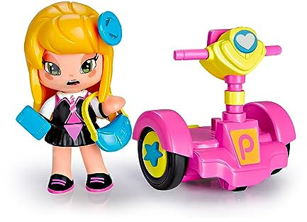 Pinypon - by PINY, Dareway mit Julia, Michelle Puppe aus der Serie PINY Institute of New York mit ihrem Segway Rosa und 2 Zubehör, für Jungen und Mädchen ab 4 Jahren, Berühmt (PNP01200)