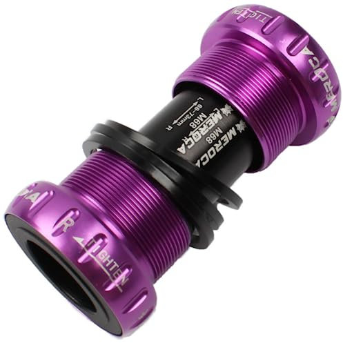 ALEFCO M68 Mountainbike Tretlager Fahrradlager 68 mm 73 mm Gewinde BB Bike Tretlager Straßenfahrräder Mountainbikes Lager Kurbel Tretlager Reparatur Komponenten Teile (Lila)