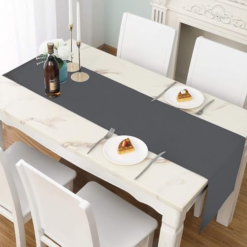 LivinEase Holzkohle Tischläufer 42 x 150 cm – Baumwollmischung, 250 g/m² – Ideal für Weihnachtstisch für 4-6 Personen – Moderner Stil