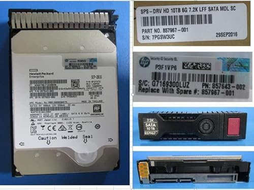 Hewlett Packard Enterprise HD 10TB 6G 7.2K LFF SATA MDL SC, 857967-001 (SC)