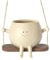 Cache Pot en Visage - Cache Pot Visage Plan Te Interieur en Résine - Tête Pot Fleur À Visage Suspendu, Pot Jardinière À Visage Pivotant, Statue Décorative Cadeau, 11x7,9x13,8 Cm