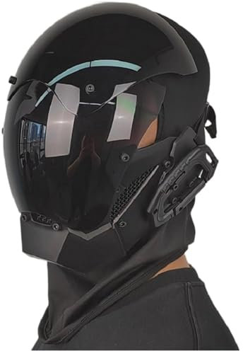 YAXRO Punk Maske Cosplay Für Männer,Cyberpunk Helm Maske,Halloween Cosplay Maske Passend Für Party Musik Festival Zubehör A