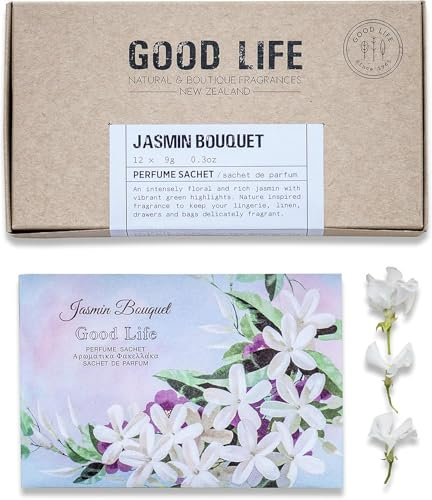 Good Life Jasminblüten Schrankduft | Entwickelt in Neuseeland | 12 Duftsäckchen