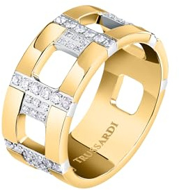 Trussardi TJAXC38012 Damen-Ring Stahl Logo T