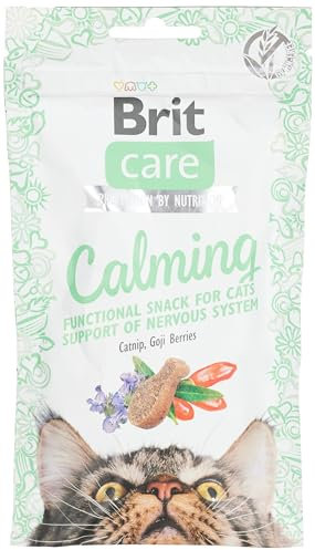 Brit Care Calming Katzensnack, Beruhigender Funktionssnack mit Katzenminze und Goji-Beeren, 2 Tüten a 50g