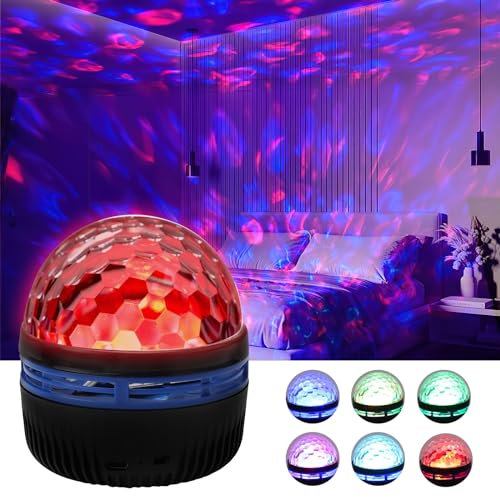 DAWRIS Ocean Wave Projector, Sternenlicht Projektor mit Fernbedienung, LED Sternenhimmel Projektor, Aufladbare Projektor Nachtlicht für Schlafzimmer (Meereswellen)