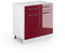 Vicco Küchenunterschrank Fame-Line, Bordeaux Hochglanz/Weiß, 80 cm, AP Eiche