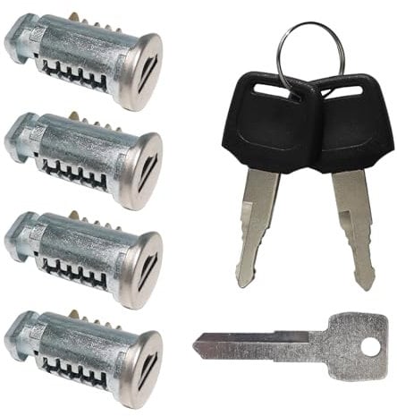 4 Stück Schlosskerne für Thule, Ein-Schlüssel-System Enthält 4 Schließzylinder, 2 Schlüssel und 1 Kontrollschlüssel