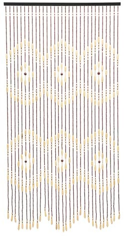ARBGO Natürliche Holztür Perlenvorhang, Türöffnung Perlen, Haustür Dekor Vorhänge, Beige Braun Tür Vorhang Perlen, 90 x 175 cm Insektenschutz Vorhang, Türvorhang, Fliegenvorhang für Terrassentür