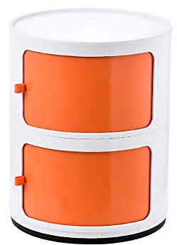 MRDAER Nachttisch, Beistelltisch, Nachttisch, runder Spind, Schlafzimmer, Schlitz-Aufbewahrungsschrank, Kunststoff, mehrschichtiger Aufbewahrungsschrank, Badezimmer, Badezimmerschrank (Farbe: Orange,