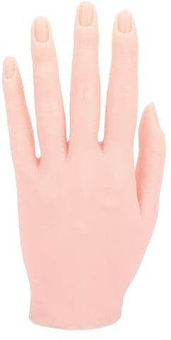 Professional Silicone Practice Hand for Nails Silicone Female Mannequin Life Size Model Left Hand for Beginners Salon Artists Practicing Nail Art, Acrylic