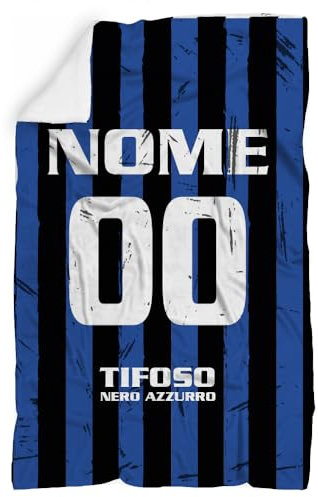 Coperta In Pile Personalizzata Tifoso Calcio Serie a Tifoso Milanista Interista Romanista Napoletano Misura 130x180 Inpile Sublimabile Lave anche in Lavatrice (Tifoso Atalanta)