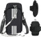 Armband Armtasche, Sport Laufen Doppel Reißverschluss Sportarmband, Leichtes Armband-Bügel-Halter-Beutel, Bequeme Handy-Armband-Hülle, Sport-Handy-Armband-Halter-Bügel, Radfahren Armtasche (Schwarz)